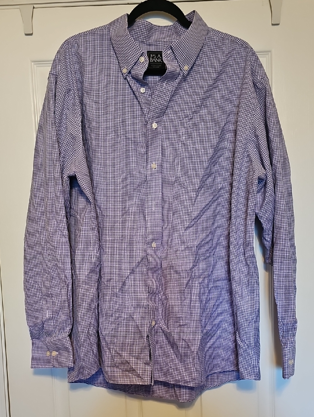 Jos. A. Bank Purple Gingham Button-Down Dress Shirt